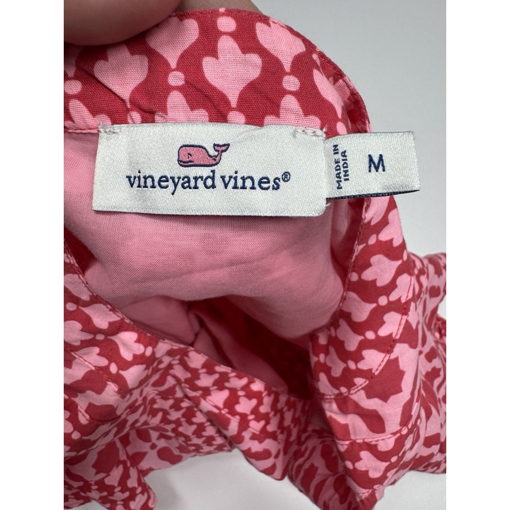 Vineyard Vines Dress  Women's Medium Mix Print Tier Bright Peach‎ - Picture 2 of 10